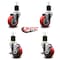 Service Caster 3.5'' Red Poly Wheel Swivel 1-7/8'' Expanding Stem Caster Set 2 Brakes, 4PK SCC-EX20S3514-PPUB-RED-2-TLB-2-178 - alternate 5